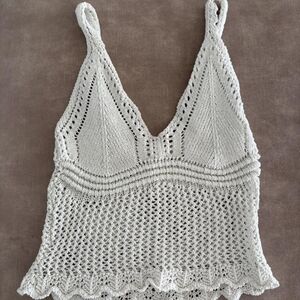 Zara Cream Knit Crop Top